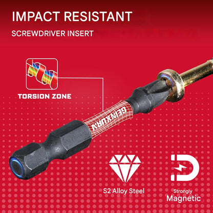 Set 50 biti surubelnita/bormasina – Otel S2 rezistent la impact, Torx, Hex, Phillips, Pozidriv, 50 mm, 1/4 inch, tija hexagonala magnetica, benzi moi colorate pentru depozitare