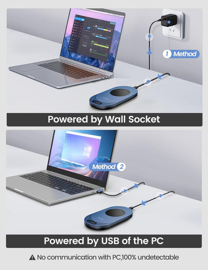 Mouse Air 3 Ultra cu control prin aplicatie, dispozitiv de miscare mouse ultra subtire cu functie de temporizator, afisaj LED, nedetectabil si silentios, simuleazasimuleaza miscarea cursorului