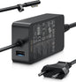 Incarcator tableta/laptop Surface Book 3/2/1, Surface Laptop Studio 2/1, Surface Pro 11/10/9/8/7+/7/6/5/4/3/X, Surface Laptop 7/6/5/4/3/2, Surface Go 4/3/2/1, 127W, 15V 8A, cu iesire USB, negru