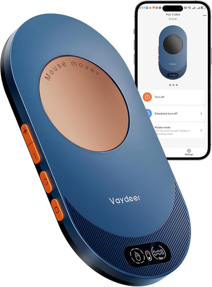 Mouse Air 3 Ultra cu control prin aplicatie, dispozitiv de miscare mouse ultra subtire cu functie de temporizator, afisaj LED, nedetectabil si silentios, simuleazasimuleaza miscarea cursorului