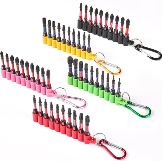 Set 50 biti surubelnita/bormasina – Otel S2 rezistent la impact, Torx, Hex, Phillips, Pozidriv, 50 mm, 1/4 inch, tija hexagonala magnetica, benzi moi colorate pentru depozitare
