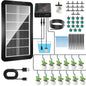Kit sistem de irigare prin picurare solar automat, cu panou solar, 15 picuratoare, 15 m de furtun, senzor nivel apa, 12 moduri irigare, incarcare duala USB-C/solar, indicator nivel baterie, impermeabil IP65
