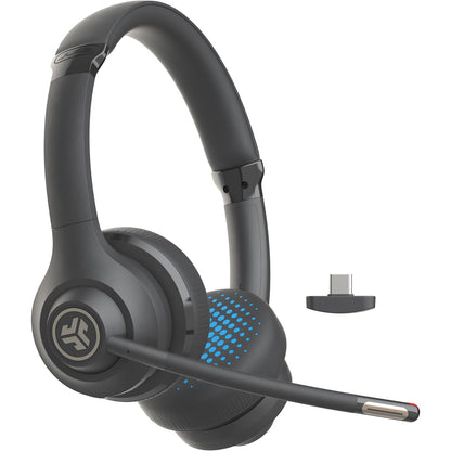 Casti wireless on ear, casca call centre Bluetooth cu microfon si dongle USB-C, conectare multipoint, 55 ore de functionare, pentru PC/Laptop/Smartphone, negre
