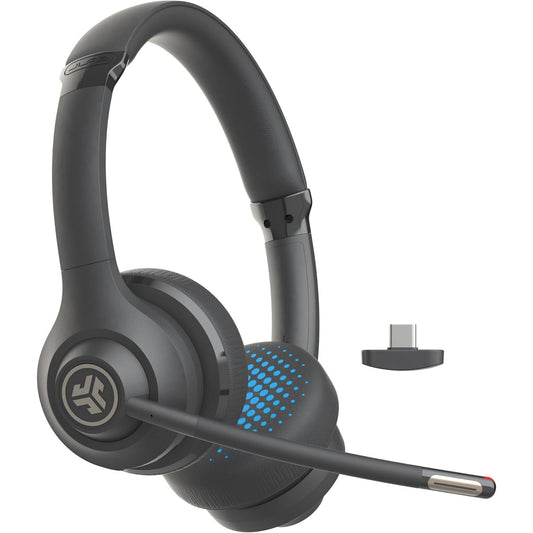 Casti wireless on ear, casca call centre Bluetooth cu microfon si dongle USB-C, conectare multipoint, 55 ore de functionare, pentru PC/Laptop/Smartphone, negre