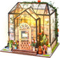 Puzzle 3D, Book Nook Garden House, cotor de carte DIY cu lumini LED, buton cu touch, transparenta, +14 ani