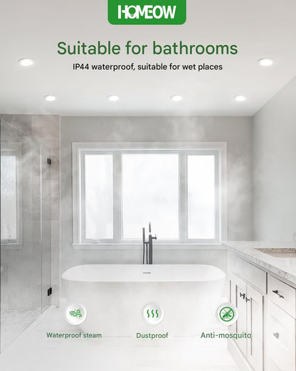 Spoturi LED incastrate, 230 V, Plat, 7 W, 600 LM, IP44, spoturi LED reglabile, alb cald, alb neutru, alb rece, clasa energetica F
