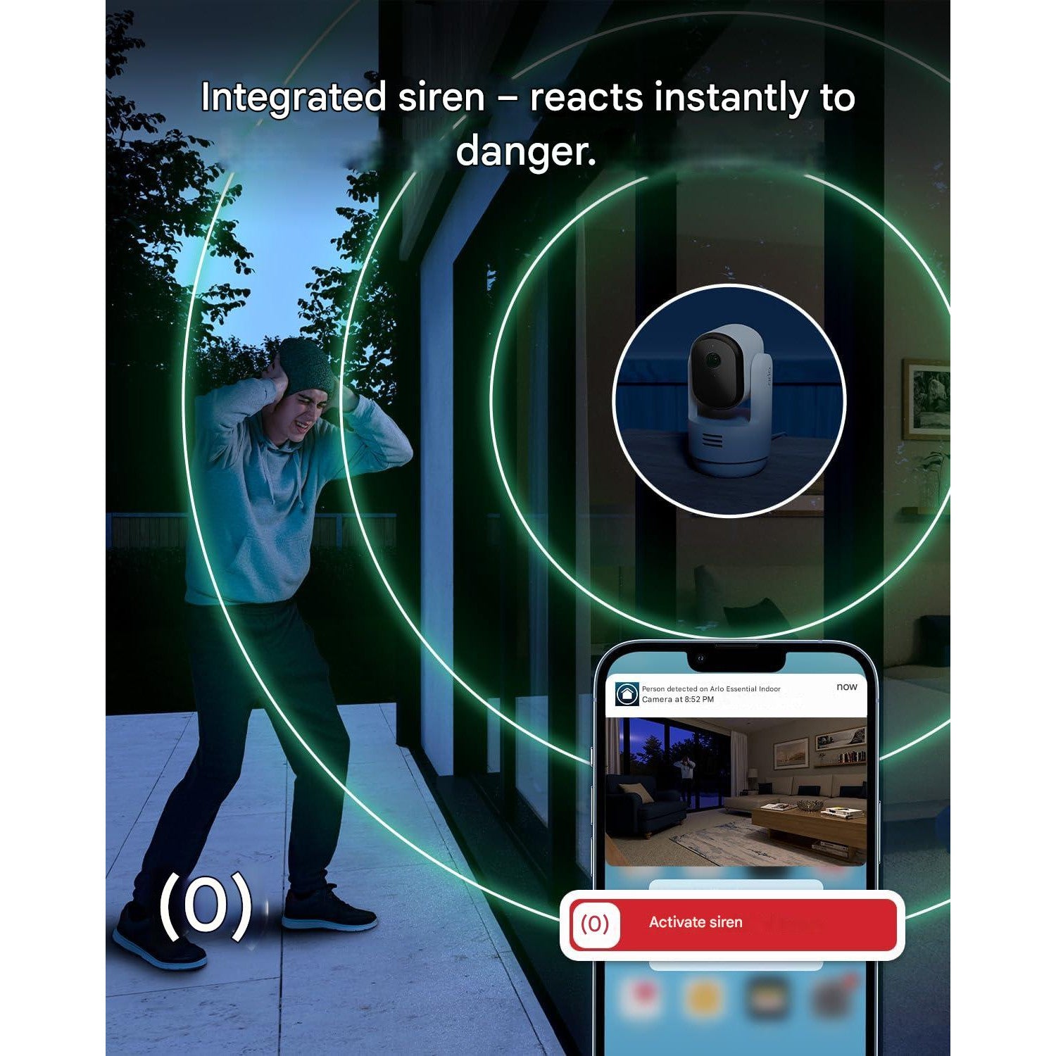 Camera de supraveghere Arlo Indoor 3 HD PTZ, set 2 bucati, video 1080p, cu WiFi, vedere nocturna color, rotire 360º panoramica, inclinare si zoom, alarma, audio bidirectional, urmarire miscare inteligenta, mod confidentialitate
