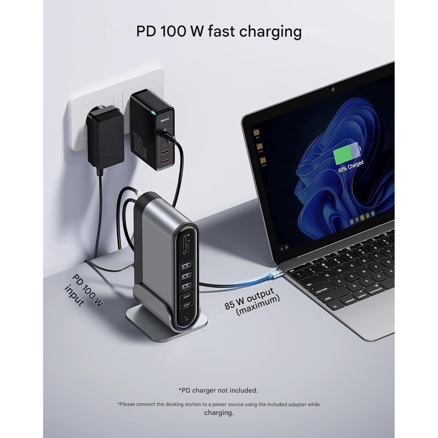 Statie andocare 17-in-1, docking station cu 2 porturi HDMI 4K, 1 x Displayport, USB-C PD, 5 x USB-A, 1 x Ethernet 1 Gbps, slot card SD/TF, functie split screen, pentru Windows si MacOS