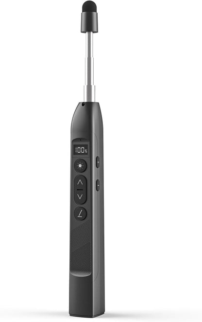 Presenter wireless, laser de prezentare cu pointer extensibil 45 cm, scriere pe ecran tactil, reincarcabil, functie timer cu vibratie, lumina rosie reglabila pe 3 niveluri, compatibil Windows, Mac, Linux, Android
