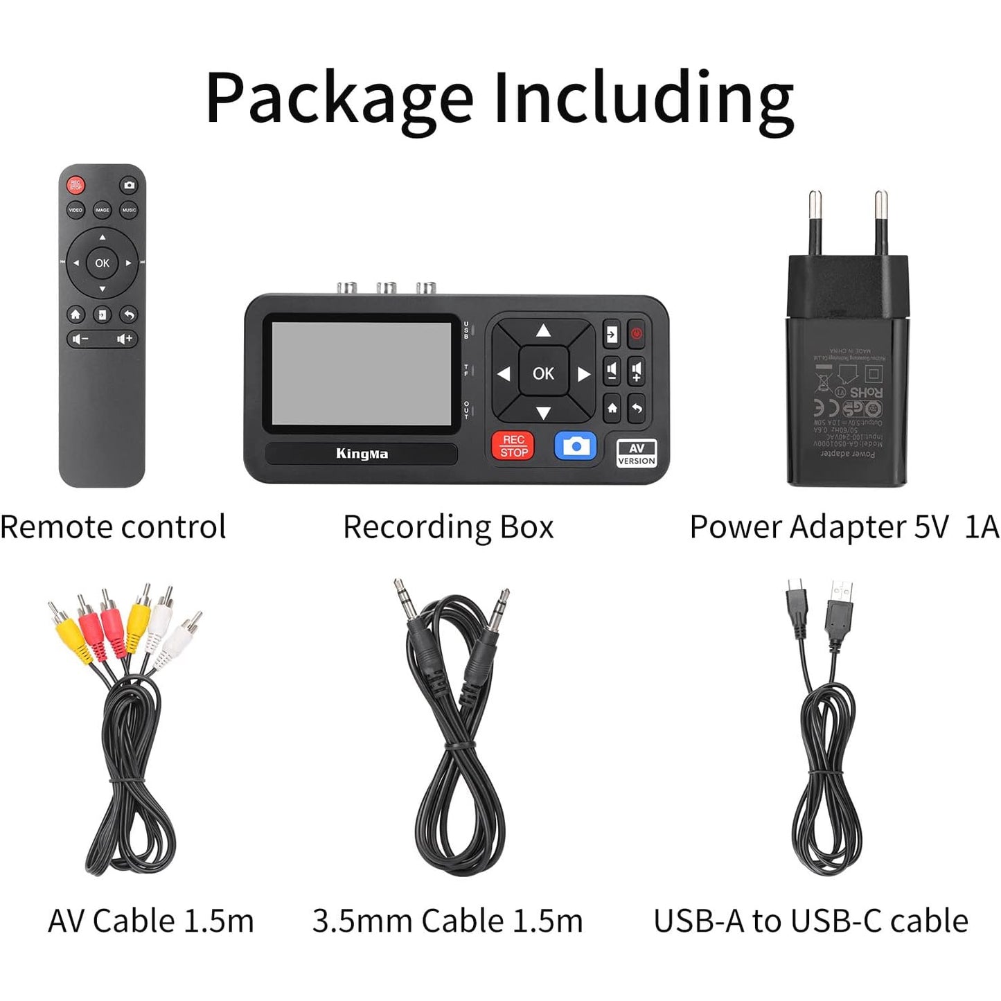 Placa de captura video 1080P cu S-Video si RCA, video grabber pentru conversie VHS, VCR, DVD, Hi8 si camere video direct pe USB sau card de memorie, display 3 inch, telecomanda inclusa, inregistrare fara PC, multifunctionala
