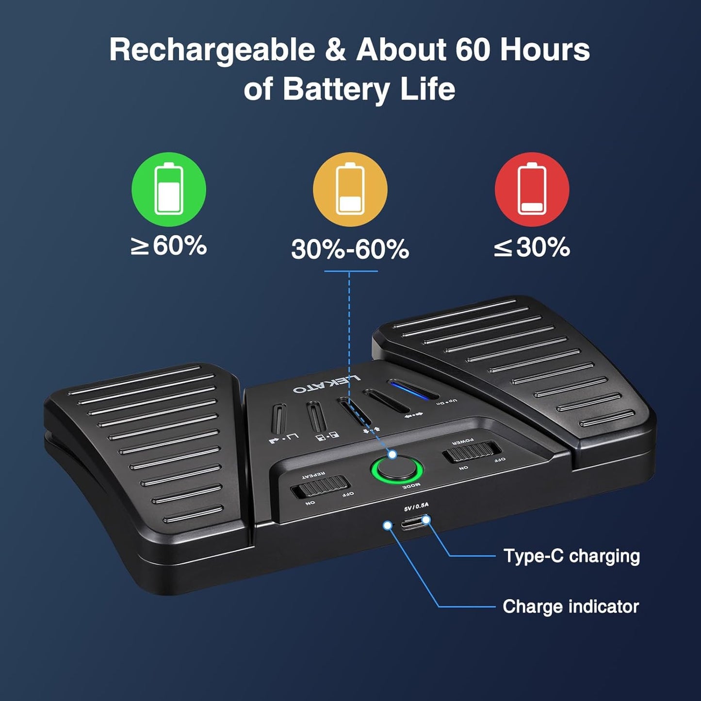 Pedala intoarcere pagina partitura, dispozitiv de comutare wireless, Blueetooth, reincarcabil, 5 moduri de lucru, silentios, pentru Windows, macOS, Android, iOS, smartphone, tableta, PC