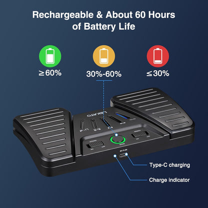 Pedala intoarcere pagina partitura, dispozitiv de comutare wireless, Blueetooth, reincarcabil, 5 moduri de lucru, silentios, pentru Windows, macOS, Android, iOS, smartphone, tableta, PC
