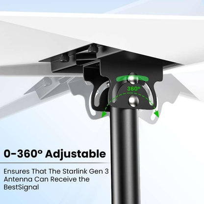 Suport pentru antena Starlink Gen 3, montura reglabila 360°, stabil si durabil, din metal, negru