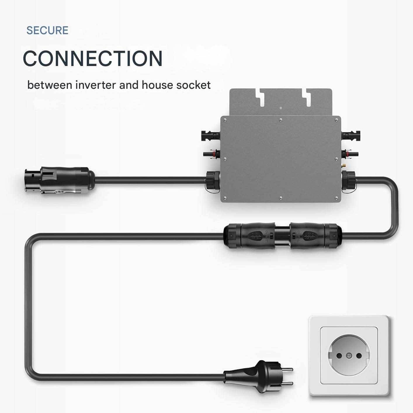 Cablu alimentare panouri fotovoltaice SEPO-LEITUNGEN BC01, Schuko (Tip F) la mufă BC01, 5 m, IP44/IP67, compatibil Deye, Envertech, TSUN, NEP, microinvertoare balcon, rezistent UV, -30°C până la +60°C, pentru sisteme fotovoltaice