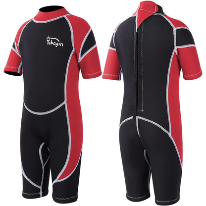 Costum de inot pentru copii, din neopren 2.5mm, pentru baieti si fete, protectie termica si UV, inchidere cu fermoar, cursuri de inot, scufundari, surfing, snorkelling