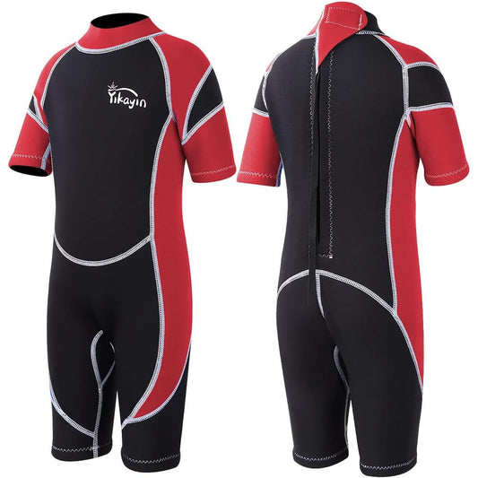 Costum de inot pentru copii, din neopren 2.5mm, pentru baieti si fete, protectie termica si UV, inchidere cu fermoar, cursuri de inot, scufundari, surfing, snorkelling