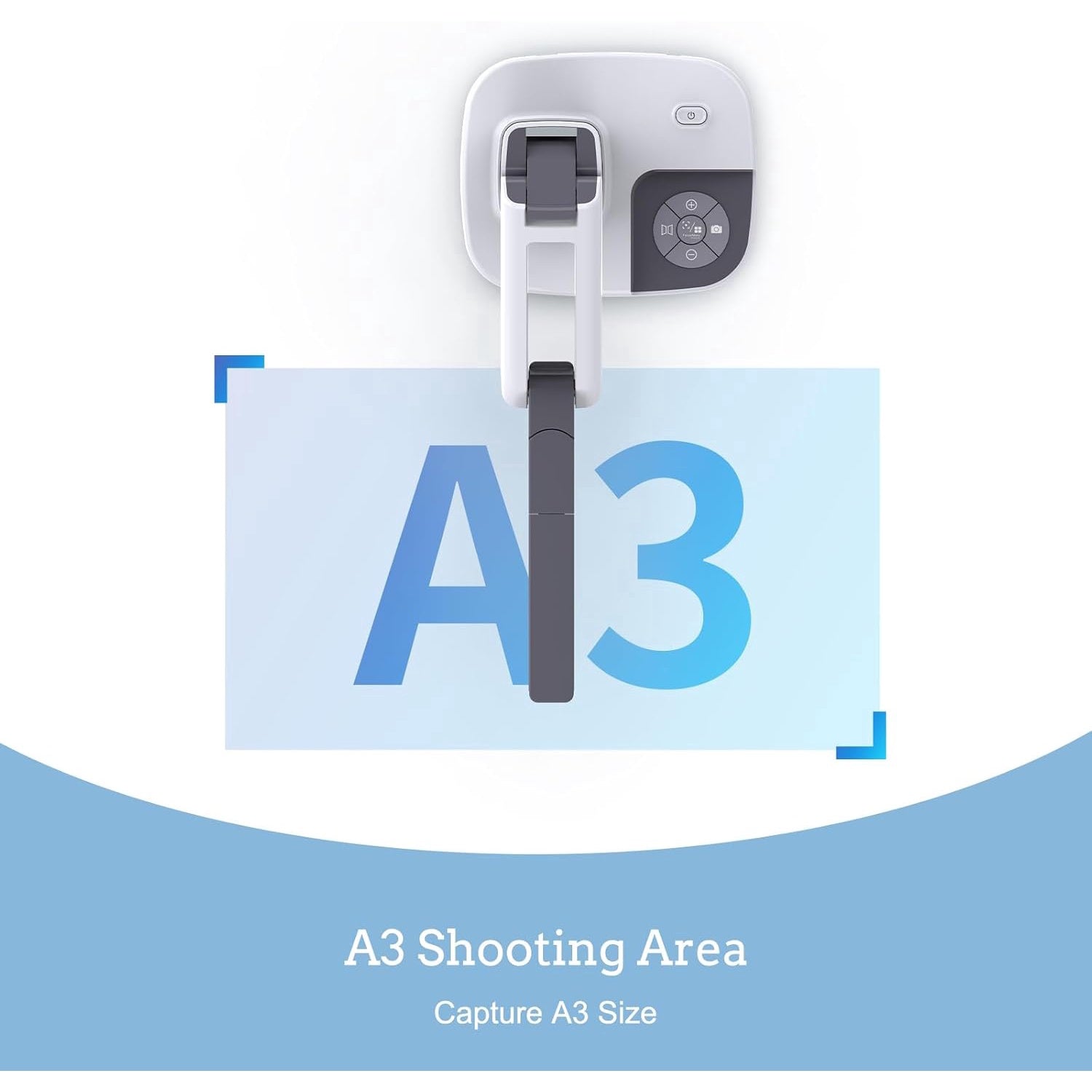 Camera de documente 4K, scanner 13 MP, captura A4, A3, cu conectare HDMI, USB-A, USB-C, lumini LED, slot card TF, streaming live, brat reglabil, compatibil Mac, Windows, Chromebook