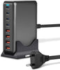 Incarcator retea 320 W, statie de incarcare GaN III, cu 8 porturi, 4 USB-C PD si 4 USB-A QC, pentru MacBook Pro Air, iPad Pro Air, iPhone, Galaxy, smartphone, laptop