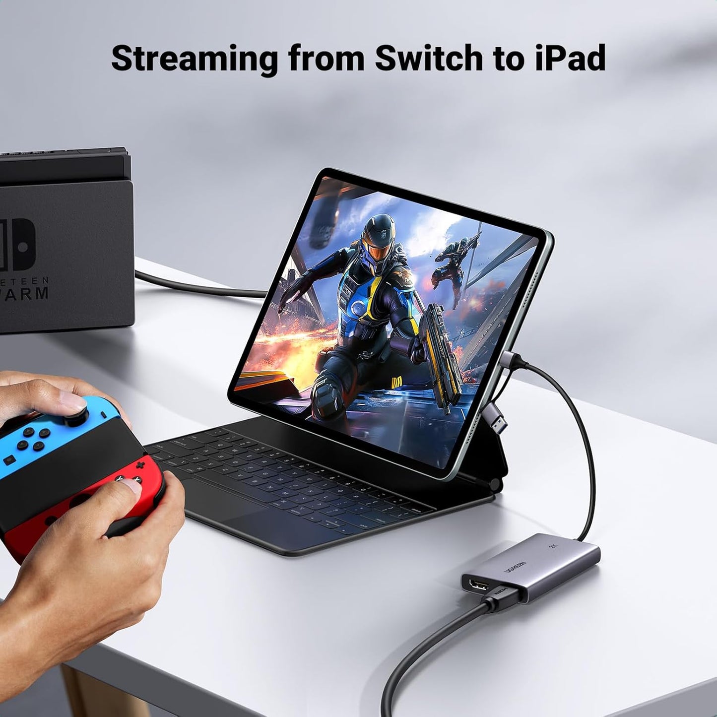 Placa de captura video HDMI la USB-C/USB-A, 4K loop-out, inregistrare 2K 30Hz, Plug & Play, streaming live, compatibil smartphone, consola, camera DSLR, laptop, PC Windows, macOS, Linux