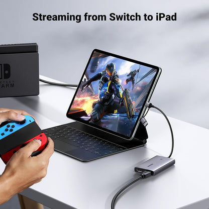 Placa de captura video HDMI la USB-C/USB-A, 4K loop-out, inregistrare 2K 30Hz, Plug & Play, streaming live, compatibil smartphone, consola, camera DSLR, laptop, PC Windows, macOS, Linux