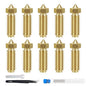 Set 10 duze extrudare imprimanta 3D Anycubic Kobra 3, din alama, de 0, 4 mm, filet M6, duze Hotend extruder cu ac de curatare, pensete si cheie, rezistent la temperaturi ridicate, potrivita pentru majoritatea materialelor FDM