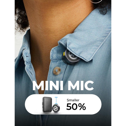 Set microfon lavaliera cu 2 microfoane mini si 3 receptoare, HiFi 48 kHz/24 bit, functie reducere zgomot, distanta transmisie 300 m, utilizare pana la 40 ore, pentru camera, iPhone, Android, PC
