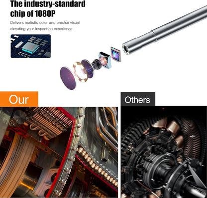 Camera endoscopica, endoscop industrial cu sonda mini 3.9 mm, lumina LED, HD 1080P, ecran 4.3 inch, tub semirigid de 2 m impermeabil IP67, acumulator 2600 mAh, card 32 GB inclus