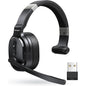 Casca call center Wireless Bluetooth, cu microfon rotativ 270°, USB dongle, anulare a zgomotului, functionare pana la 70 de ore, raza de 15m, pentru PC, smartphone, neagra