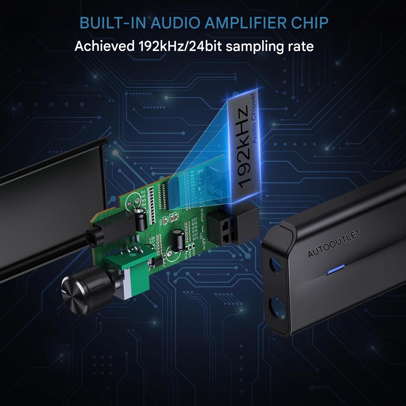 Convertor DAC audio digital la analog, 192kHz, cu cablu de 1 m si control volum, SPDIF Toslink la 3, 5 mm, plug and play, multifunctional