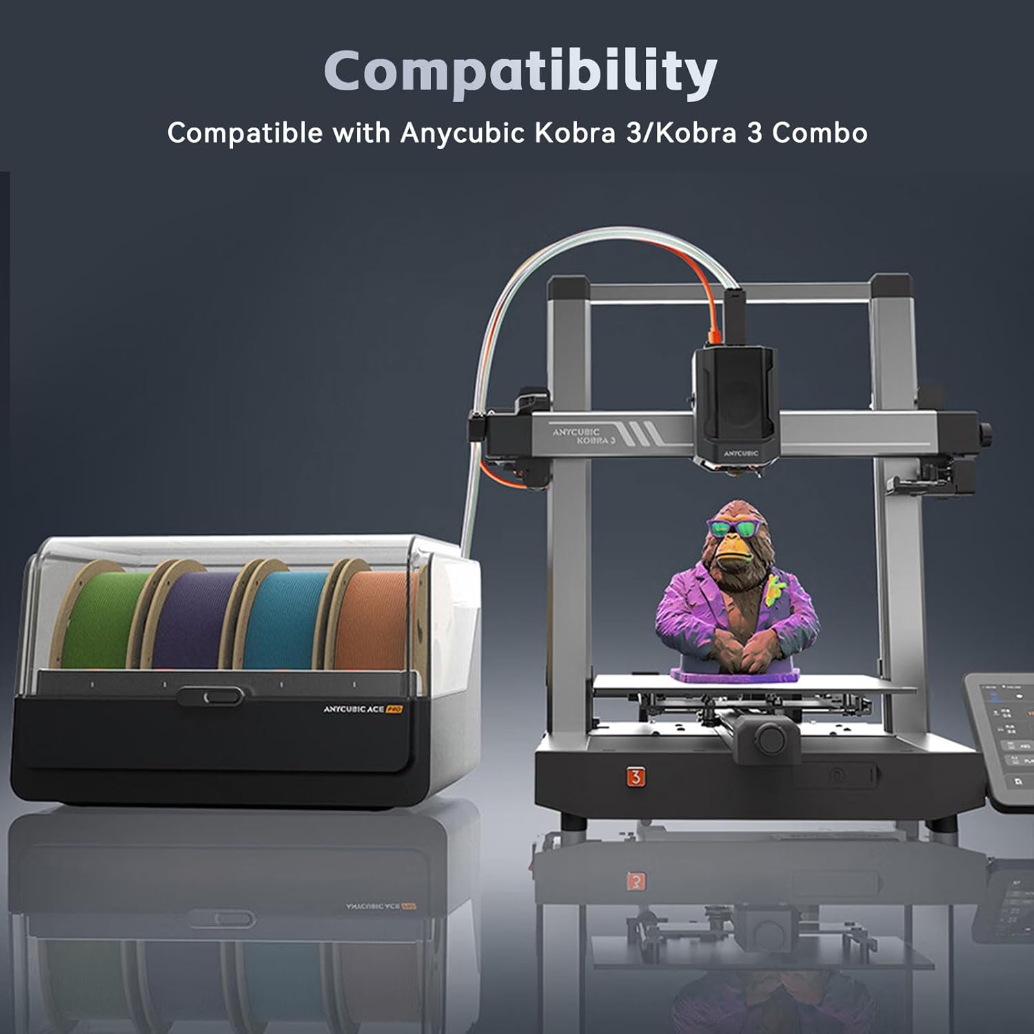 Cap de printare pentru imprimanta 3D Anycubic Kobra 3, hotend cu bloc incalzire si termistor ceramic 24V, husa din silicon, doar pentru cobra 3 si Kobra 3 Combo