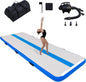Saltea pentru antrenament gimnastica, gonflabila, 300 x 100 x 10 cm, din PVC, rezistent UV, cu pompa electrica si geanta de transport, albastra