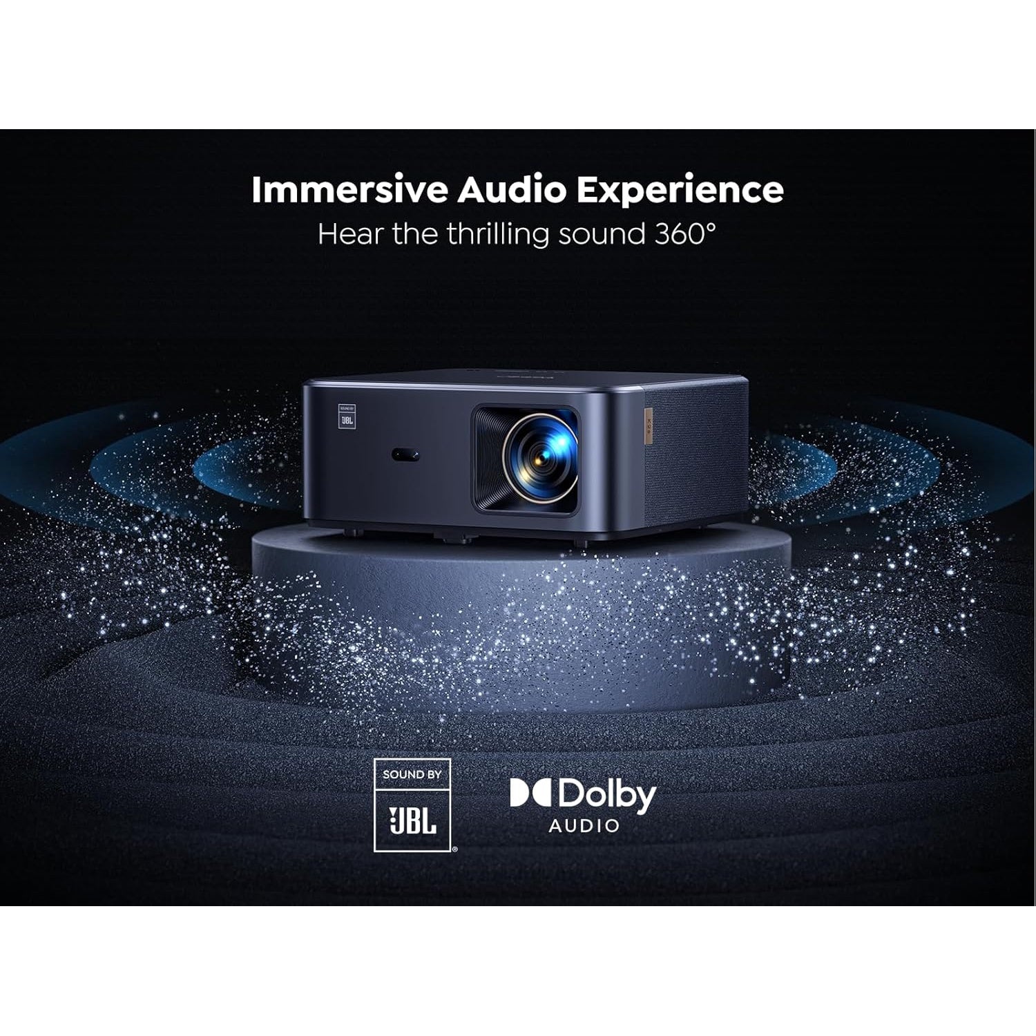 Videoproiector smart cu Android TV 11.0, WiFi 6, Bluetooth, 1000 ANSI, Dolby Audio, difuzoare JBL, 1080P Full HD, autofocus, corectie keystone automata 6D, compatibil Alexa si Screencast NFC, 17.000 lumeni