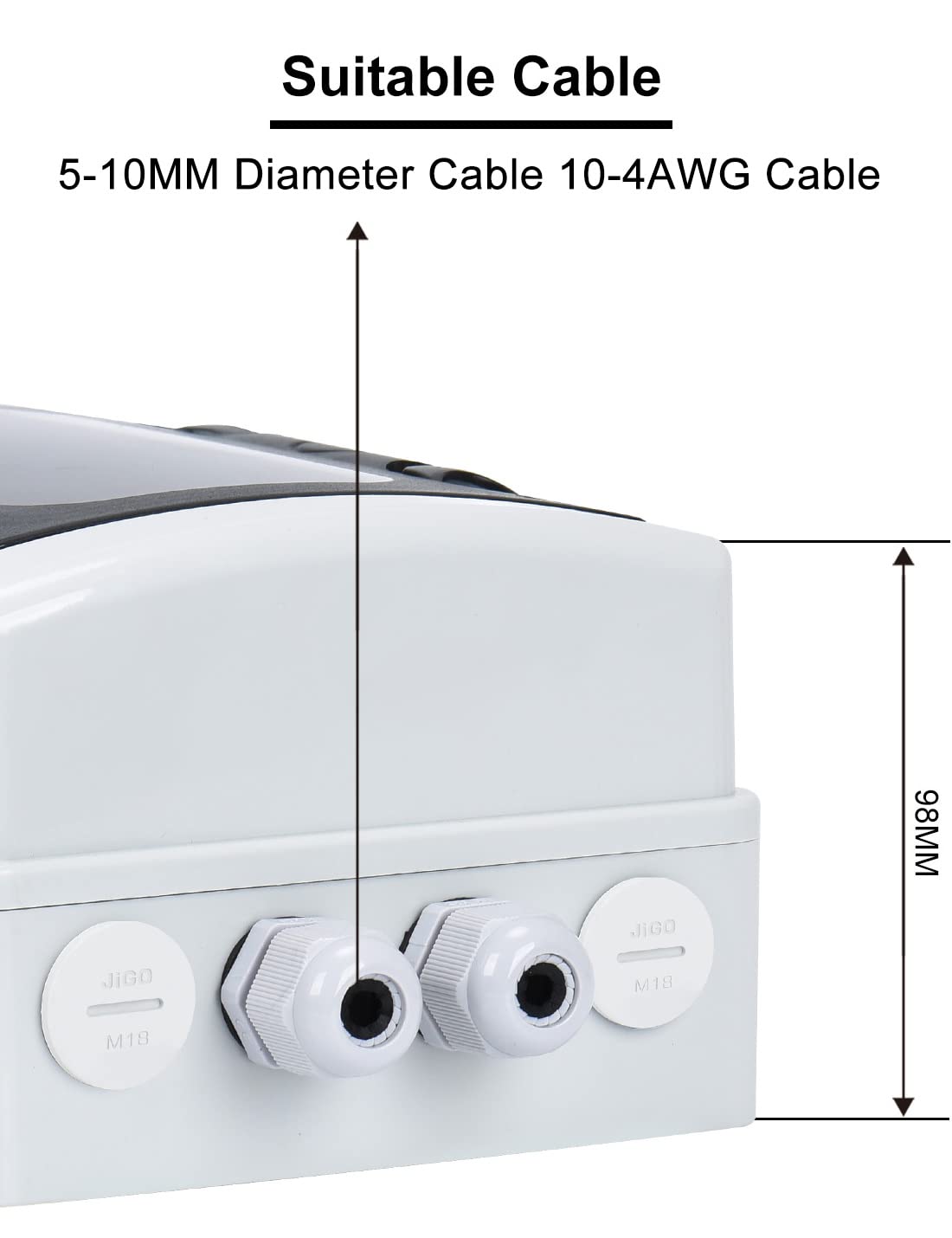 Siguranta solara automata 30A DC 12V-DC400V sau AC 90V-400V, 2 poli, pentru sistem fotovoltaic, intrerupator automat in cutie de sigurante impermeabila IP65