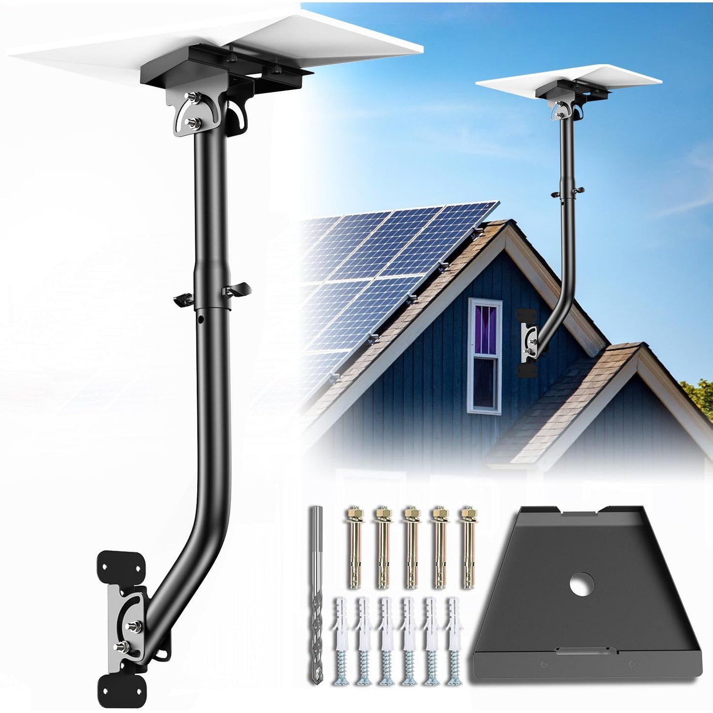 Suport pentru antena Starlink Gen 3, montura reglabila 360°, stabil si durabil, din metal, negru