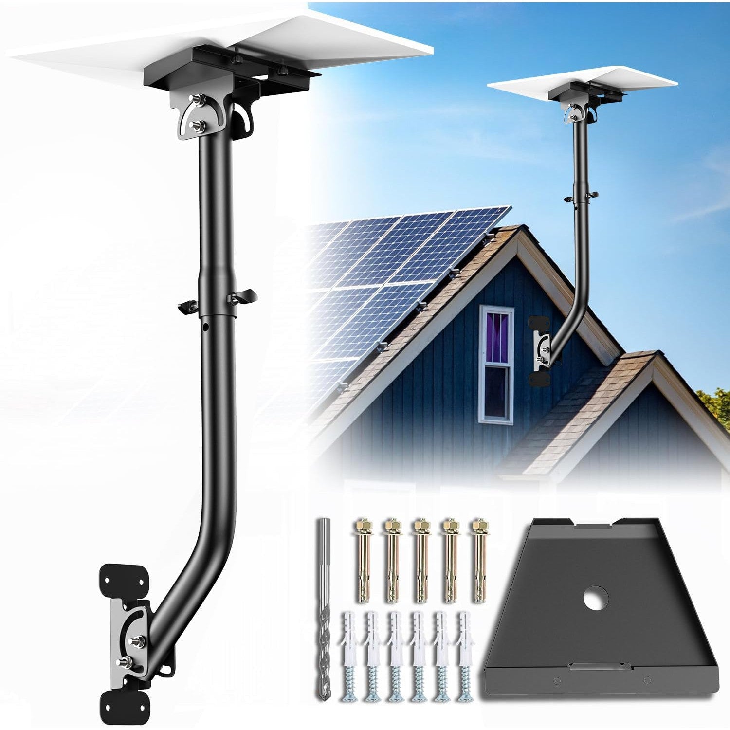 Suport pentru antena Starlink Gen 3, montura reglabila 360°, stabil si durabil, din metal, negru