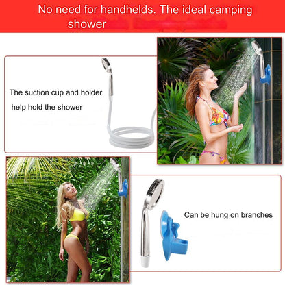 Dus portabil pentru camping cu pompa electrica si acumulator reincarcabil 3800 mAh, afisaj LED pentru temperatura, 5 l/min, impermeabil, pentru drumetii, pescuit, spalat auto, animale