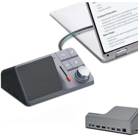 Statie de andocare 11 in 1 USB-C 3.2, USB-A cu inregistrator vocal AI, HDMI dublu 4K@60Hz, Power Delivery 118W, Ethernet 2.5 Gbps, transfer date 10Gbps, cititor SD/MicroSD 4.0