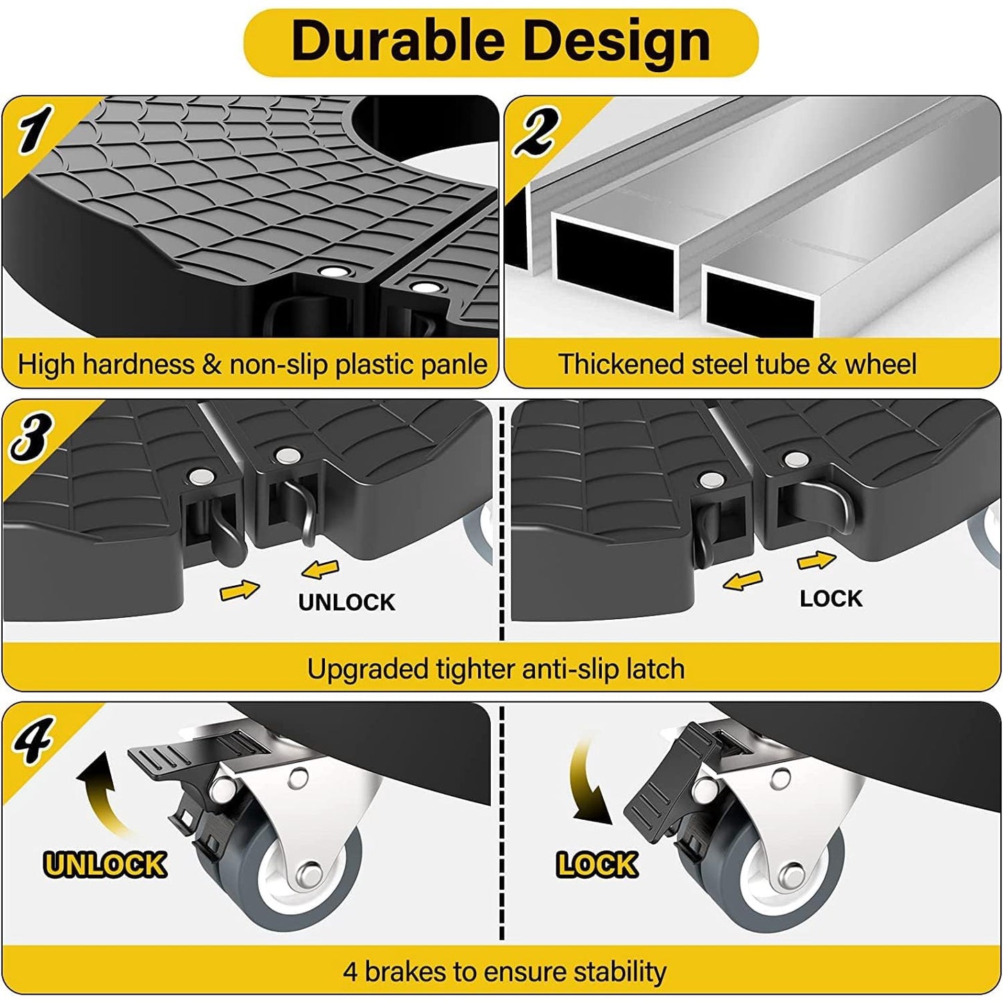 Suport ghiveci cu 4 roti, carucior reglabil 40-54 cm, mobil, capacitate incarcare 200 kg, stand flori cu role blocabile, pentru interior/exterior, multifunctional