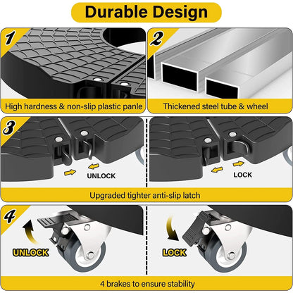 Suport ghiveci cu 4 roti, carucior reglabil 40-54 cm, mobil, capacitate incarcare 200 kg, stand flori cu role blocabile, pentru interior/exterior, multifunctional