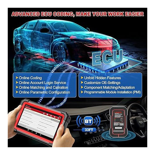 Tester diagnoza auto LAUNCH X431 CRP919E BT wireless, interfata OBD2, codare ECU, control bidirectional, display 7 inch, cu Bluetooth si USB, procesor 4GB RAM, 64GB stocare, baterie 6300 mAh, 35+ functii service, protocoale Can FD+DOIP+FCA, multimarca