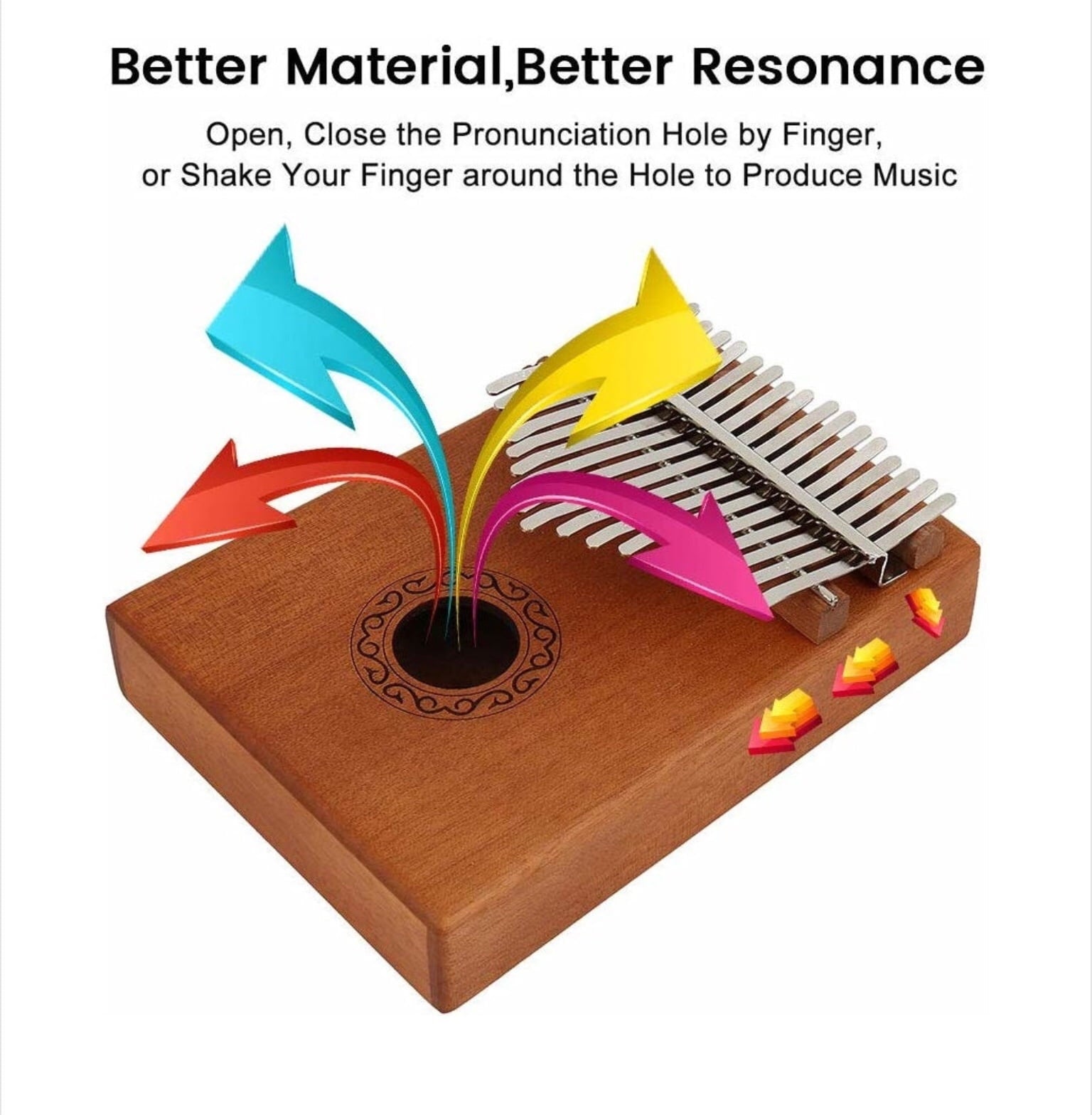 Kalimba , instrument Muzical cu 17 Note , KOA Wood , Maro Retro