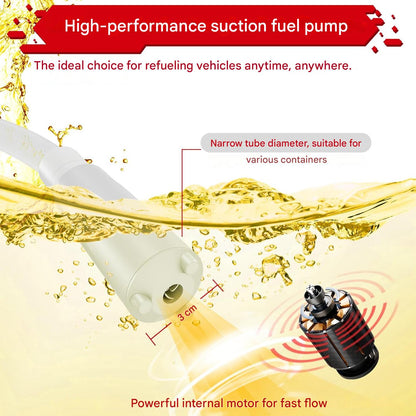 Pompa electrica de transfer combustibil, alimentare cu baterii, cu senzor de oprire automata, portabila cu 4 adaptoare, furtun lung 130 mm, multifunctionala pentru benzina, motorina, ulei – Pentru canistre, tractor, generator sau masina de tuns iarba