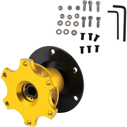 Butuc volan sport Quick Release cu 6 prinderi, adaptor cu eliberare rapida Snap Off, din metal, cu accesorii de montare