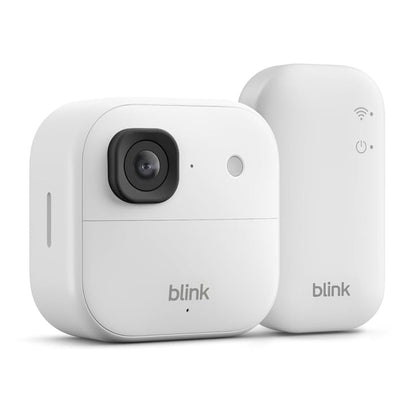 Camera de supraveghere Blink 2K+ de exterior, IP65, Wireless, generatie noua, rezolutie video 2K, audio bidirectional, zoom 4x, vizibilitate color in lumina slaba, modul de sincronizare inclus, alb
