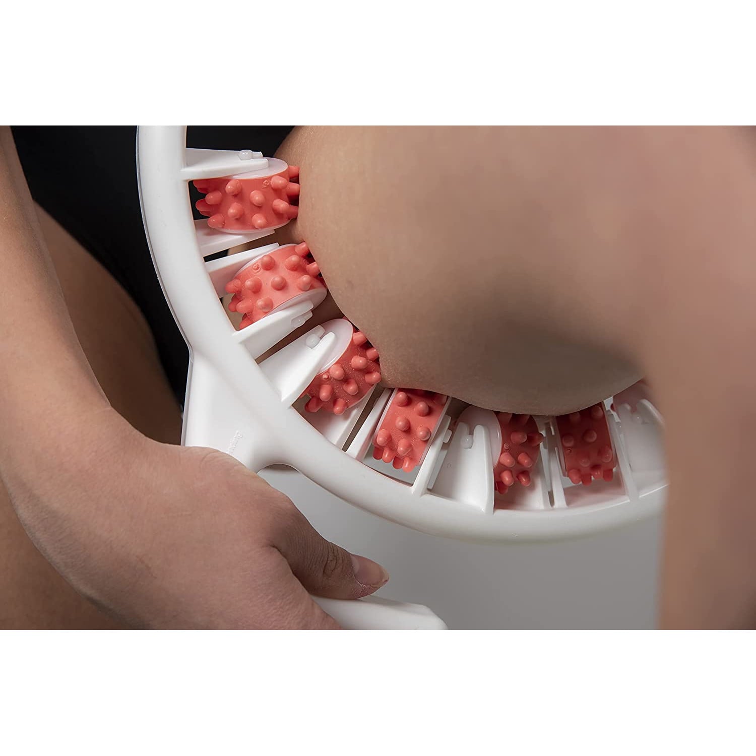 Dispozitiv pentru masaj anti celulita, cu 14 role convergente, efect de relaxare, pentru picioare, coapse, stern, abdomen, strange si netezeste pielea