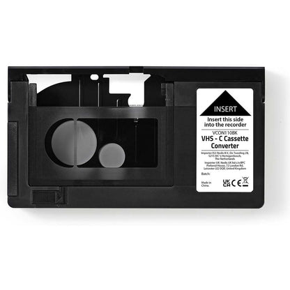Converter caseta video, adaptor de la VHS-C la VHS, Plug & Play, negru