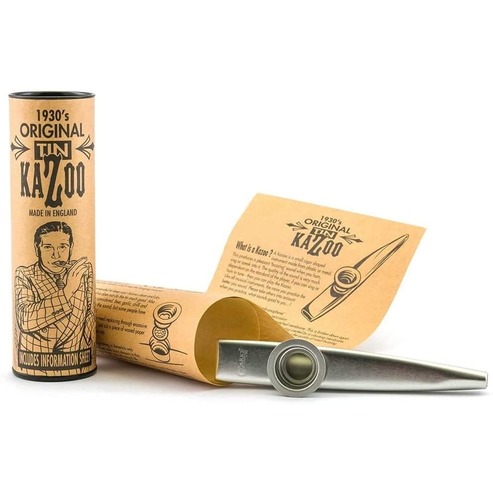 Instrument muzical Kazoo, pentru copii si adulti, din metal, lucios