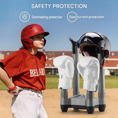 Uscator electric pentru incaltaminte AIRTHEREAL SD20, 110 W, dezinfectare cu ozon, temporizator reglabil 30 min - 9 ore, uscare cu aer cald 40-45°C, pentru 2 perechi simultan, tuburi telescopice extensibile, protectie la supraincalzire, gri