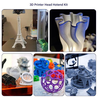 Kit Hotend pentru imprimante 3D Bambu Lab A1/A1 Mini – 2 piese, cap de imprimare 0, 4 mm, duze otel calit 0, 2/0, 4/0, 6 mm, mansoane silicon, ac de curatare si penseta