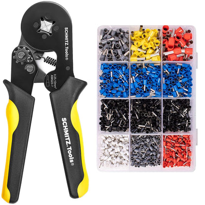 Set cleste de sertizare pini conectori profesional cu 1.800 bucati terminale conductori, 0.5-10 mm